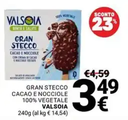Supermercati Gulliver Gran Stecco Cacao e Nocciole 100% Vegetale Valsoia offerta