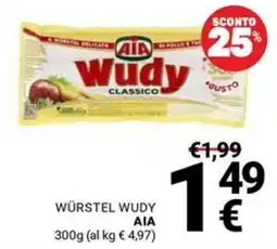 Supermercati Gulliver Würstel Wudy AIA offerta