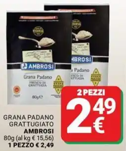 Supermercati Gulliver Grana Padano Grattugiato Ambrosi offerta