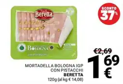 Supermercati Gulliver Mortadella Bologna IGP con pistacchi Beretta offerta