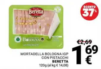 Supermercati Gulliver Mortadella Bologna IGP con pistacchi Beretta offerta
