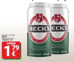 Supermercati Gulliver Birra in lattina Beck's offerta