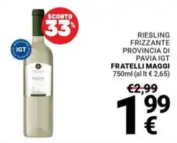 Supermercati Gulliver Riesling frizzante Fratelli Maggi offerta