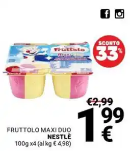 Supermercati Gulliver Fruttolo Maxi Duo Nestlé offerta