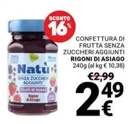 Supermercati Gulliver Natu confettura frutti di bosco offerta