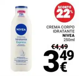 Supermercati Gulliver Crema corpo idratante Nivea offerta