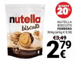 Supermercati Gulliver Nutella biscuits Ferrero offerta
