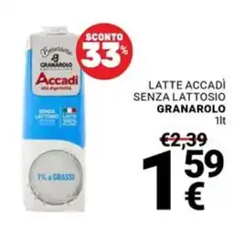 Supermercati Gulliver Latte Accadi senza lattosio Granarolo offerta