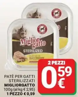 Supermercati Gulliver Paté per gatti sterilizzati Migliorgatto offerta