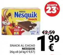 Supermercati Gulliver Snack al cacao Nesquik offerta