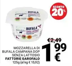 Supermercati Gulliver Mozzarella di bufala campana dop senza lattosio fattorie garofalo offerta