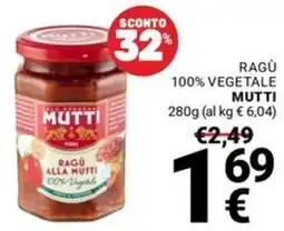 Supermercati Gulliver Ragù alla Mutti 100% Vegetale Mutti offerta
