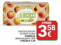 Supermercati Gulliver Succo e polpa di albicocca bio Consilia offerta