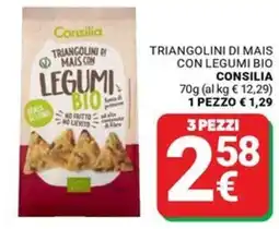 Supermercati Gulliver Triangolini di mais con legumi bio Consilia offerta
