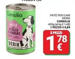 Supermercati Gulliver Paté per cani Derik Consilia offerta