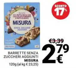 Supermercati Gulliver Barrette senza zuccheri aggiunti Misura offerta