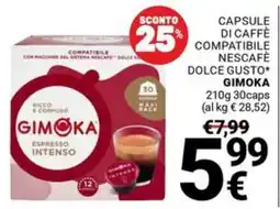 Supermercati Gulliver Capsule di caffè compatibile Nescafé Dolce Gusto Gimoka Espresso Intenso offerta