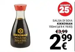 Supermercati Gulliver Salsa di soia Kikkoman offerta