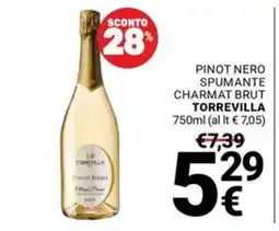 Supermercati Gulliver Pinot Nero spumante Charmat Brut Torrevilla offerta