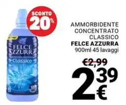 Supermercati Gulliver Ammorbidente concentrato classico Felce Azzurra offerta