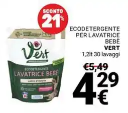 Supermercati Gulliver Ecodetergente lavatrice bebè Vert offerta