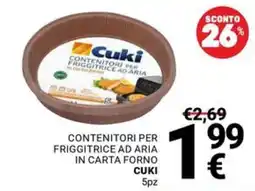 Supermercati Gulliver Contenitori per friggitrice ad aria in carta forno Cuki offerta