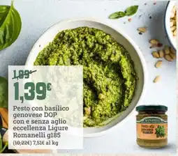 Banco Fresco Pesto con basilico genovese DOP Romanelli offerta