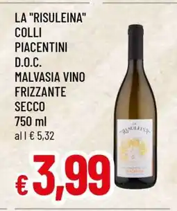 Famila LA RISULEINA COLLI PIACENTINI D.O.C. MALVASIA VINO FRIZZANTE SECCO offerta