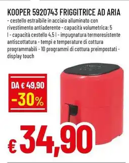 Famila KOOPER 5920743 FRIGGITRICE AD ARIA offerta