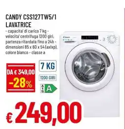 Famila CANDY CSS127TW5/1 LAVATRICE offerta