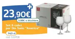 C+C Italmarket Set 6 calici per Gin Tonic America offerta
