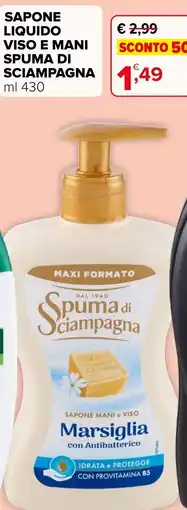 Iperal Sapone liquido viso e mani spuma di sciampagna offerta