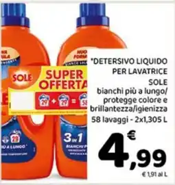 Conad Superstore Detersivo liquido per lavatrice Sole offerta
