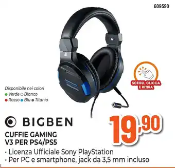 Expert Di Lella Bigben cuffie gaming v3 per ps4/ps5 offerta