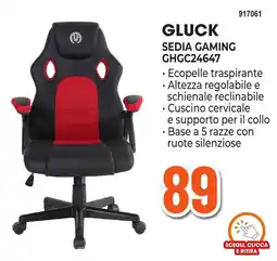 Expert Di Lella Gluck sedia gaming offerta