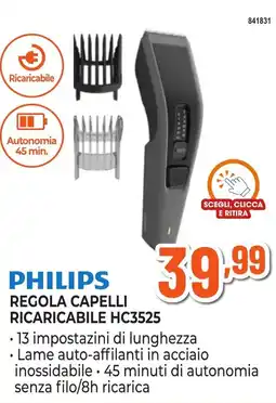 Expert Di Lella Philips regola capelli ricaricabile hc3525 offerta