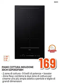 Expert Di Lella Piano cottura induzione 30cm Ezpi302fsbh offerta