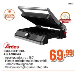 Expert Di Lella Ardes grill elettrica 3 in 1 offerta