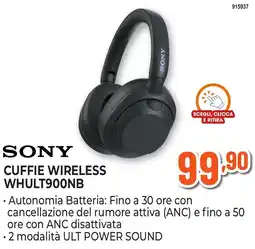 Expert Di Lella Sony cuffie wireless whult900nb offerta
