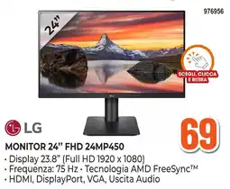 Expert Di Lella LG Monitor 24" FHD 24MP450 offerta