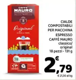 Conad City Cialde compostabili per macchina espresso Caffè Mauro classico/ original offerta