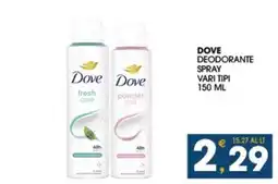 SeBón Supermercati Dove deodorante spray offerta