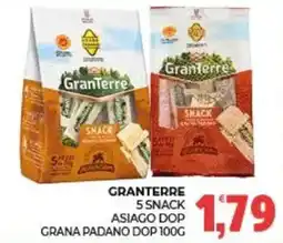 Eté GranTerre 5 snack asiago dop grana padano dop offerta
