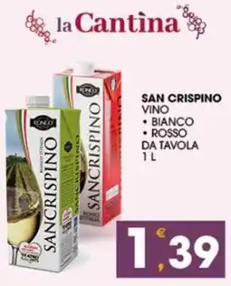 SeBón Supermercati San Crispino vino offerta