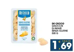 SeBón Supermercati De Cecco gnocchi di patate senza glutine offerta