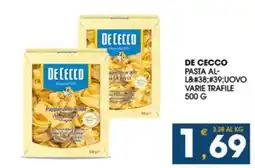 SeBón Supermercati De Cecco pasta al uovo varie trafile offerta