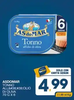 SeBón Supermercati Asdomar tonno all'olio di oliva offerta