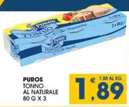SeBón Supermercati Puros tonno al naturale offerta