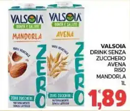Eté Valsòia drink senza zucchero avena riso mandorla offerta