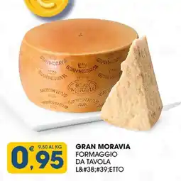 SeBón Supermercati Gran Moravia Formaggio da Tavola offerta
